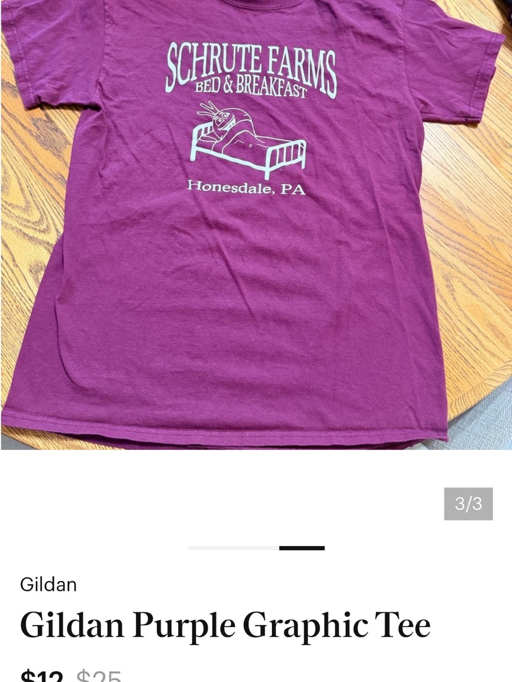 Gildan Purple Schrute Farms Bed & Breakfast Kids Tee